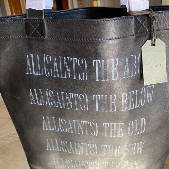 ALLSAINTS New with tag graphic leather tote bag - Picture 4 of 6